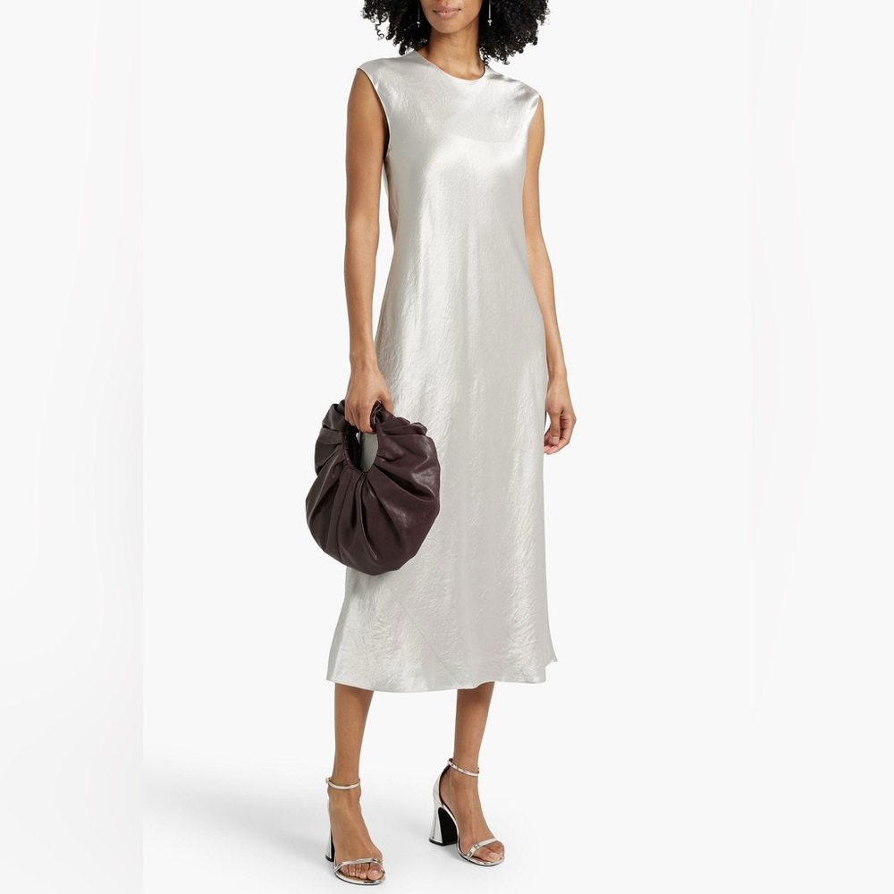 VINCE.
Crinkled-satin midi dress